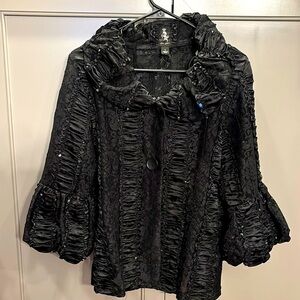 Tres Jolie Black Lace Jacket with puffy sleeves